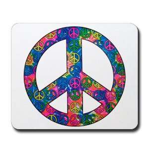  Mousepad (Mouse Pad) Peace Symbols Inside Tye Dye Peace 