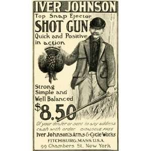  1902 Ad Antique Iver Johnson Snap Ejector Shotgun Hunting 