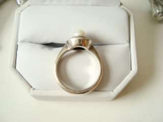 GREAT VINTAGE JAMES AVERY STERLING SILVER GENUINE PEARL RING  