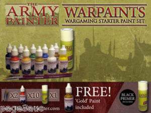 Army Painter Wargaming Starter Paint Set w/Black Primer  