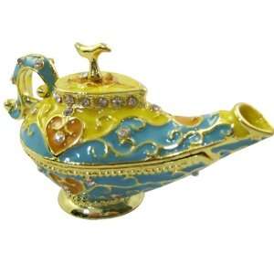   Genie Lamp Bejeweled Collectible Trinket Jewelry Box: Home & Kitchen