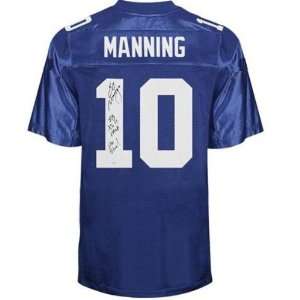 Eli Manning Signed Giants Jersey w/ SB XLII MVP & Go Blue   JSA 