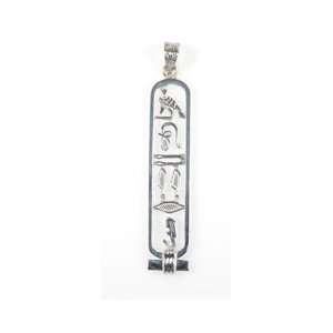 Sterling Silver Egyptian Cartouche with Mom in Hieroglyphic Symbols 
