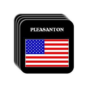 US Flag   Pleasanton, California (CA) Set of 4 Mini Mousepad Coasters