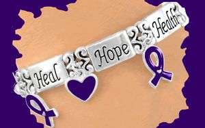 Bracelet Awareness PURPLE Charms Lupus Cancer Jewelry  