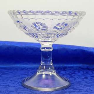 Bryce/U S Glass Roman Rosette Pattern Compote Footed Bowl EAPG Antique 