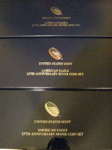 2011 SILVER EAGLE 25th Anniversary SILVER COIN SET NGC PF70 MS70 ER w 