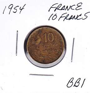 1954 France 10 Francs World Coins  