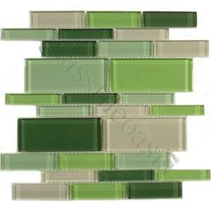   Bricks Green Piano Series Glossy Glass Tile   18225