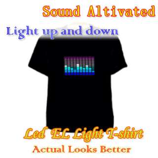   Activated Up and Down LED Light EL T Shirt Cool Fashion Party need