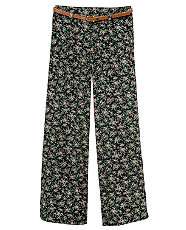 Black Pattern (Black) Teens Floral Print Wide Leg Trouser  256718609 