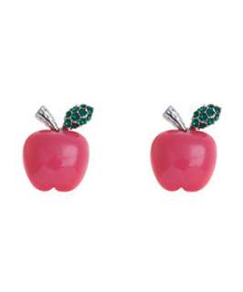 Pink (Pink) Diamante Apple Stud Earring  244060870  New Look
