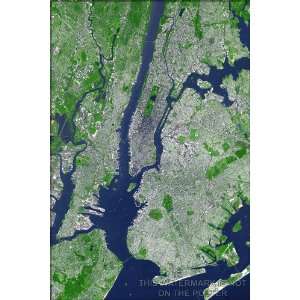  New York City Satellite Image   24x36 Poster Everything 