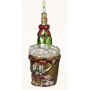  Glass Champaign Bucket Christmas Ornament Sports 