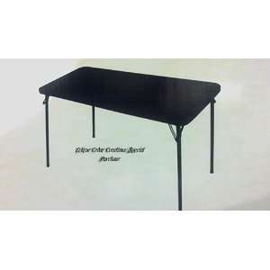  48 X 20 X 28H Metal Folding Table with Black Vinyl Top 