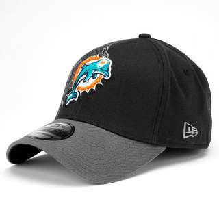   Dolphins Classic 39THIRTY® Black Structured Flex Hat   