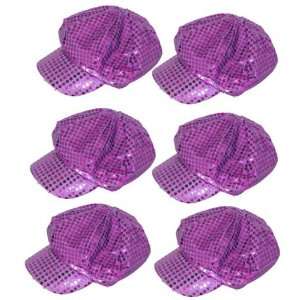  Purple Sequin Newsboy Hat Assortment (6 pcs) Toys & Games