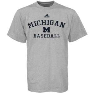 adidas Michigan Wolverines Ash Baseball Practice T shirt:  