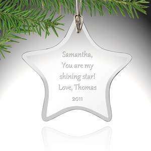  Personalized Glass Star Ornament