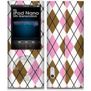  iPod Nano 5G Skin Argyle Pink and Brown Skin and Screen 