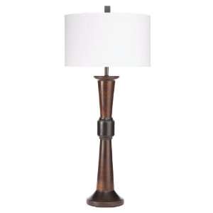 CBK Ltd Wood Nickel Candlestick Style Table Lamp with 2 way Switch, 32 