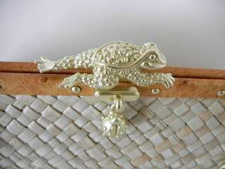 BARRY KIESELSTEIN CORD bag WICKER OSTRICH gold Frog  