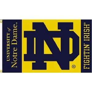 Notre Dame Fightin Irish 3x 5 College Flag:  Sports 