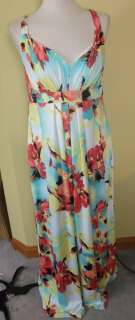NWT JFW watercolor floral vneck maxi dress 1X 14W  