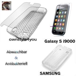 Silikon Hülle Tasche Samsung i9000 Galaxy + Folie cube  