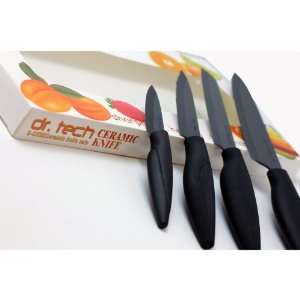  dr. Tech 4 pc Black Blade Ceramic Knife Set: Kitchen 