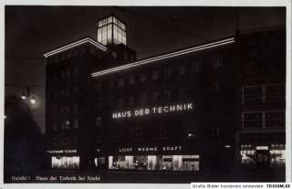 Orign. Foto Bielefeld Haus der Technik bei Nacht 1930  