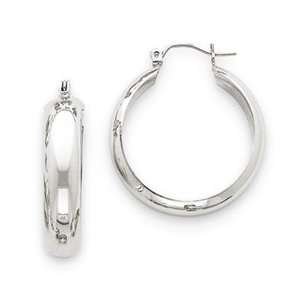  14k White Gold Hoop Earrings Jewelry