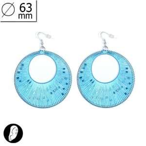   : sg paris women earrings fish hook silver turquoise cotton: Jewelry