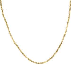   Caribe Gold 14k Gold over Silver 24 inch Spiga Chain (1.5 mm) Jewelry