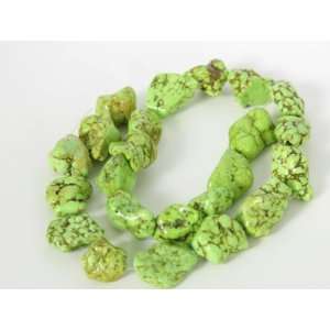  Large Freeform Green Turquoise Loose Beads Gemstone Strand 
