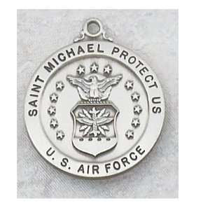   Military Air Force Saint Michael Patron Saint Medal Mens Necklace
