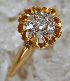 Diamantringe 18kt 750 Gold Ring Antik Altschliff Diamant Ring 