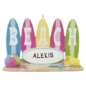 Personalized Beach Surfboards Christmas Ornament: Home 