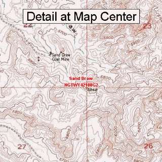 USGS Topographic Quadrangle Map   Sand Draw, Wyoming (Folded 