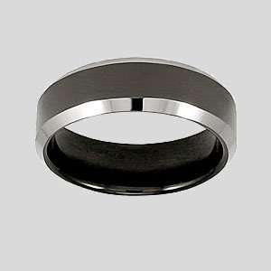  7 MM Tungsten Carbide Ring Flat Top Two Tone Jewelry