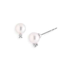  Mikimoto Pearl & Diamond Earrings Jewelry