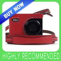 Genuine Leather Case for Nikon Digital Camera P300 Red  