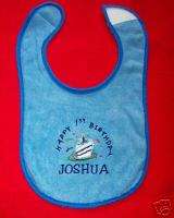 PERSONALIZED EMBROIDERED First Birthday BIB   any age  