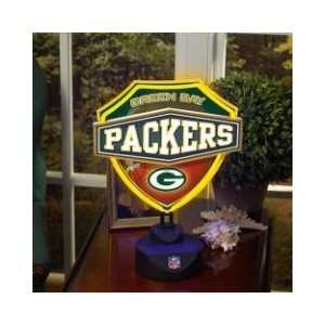  GREEN BAY PACKERS Team Logo NEON SHIELD TABLE LAMP (13.5 