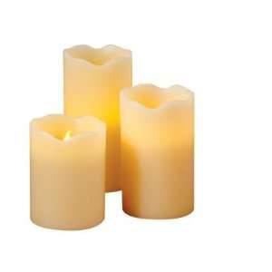  Set of 3 Flameless Pillar Candles with Remote Everything 
