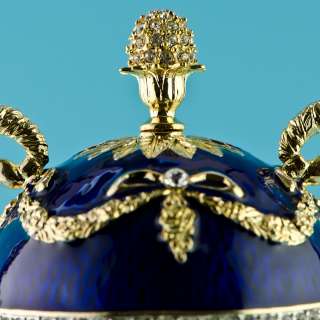 Blue Serpent Clock Faberge Egg  