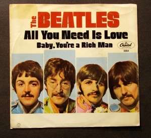 THE BEATLES All You Need Is Love ORIGINAL PICTURE SLEEVE ONLY  
