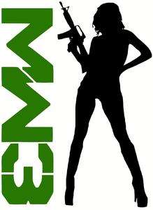 Call of Duty Modern Warfare 3 MW3 Gamer Girl Chick Xbox PS3 Wii PC 
