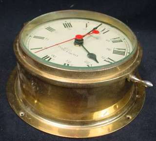 1970s Emory & Douglas Co Ships Clock Brass Case Quartz Movement 