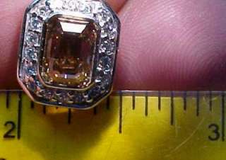 19 Natural Brown Diamond Halo Ring 14kt White gold  